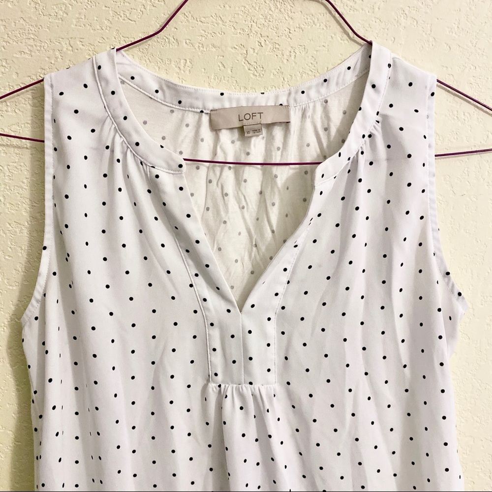LOFT polka dot sleeveless blouse